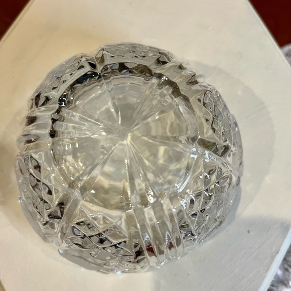Vintage Lidded Crystal Dish with Frosted Rose Pattern West Germany Lead Crystal - Picture 7 of 12